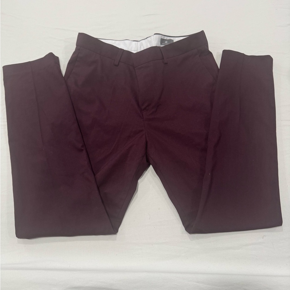 H&M Men's Deep Burgundy Dress Pants